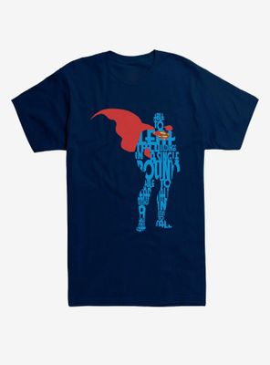 DC Comics Superman Comic Script Silhouette T-Shirt