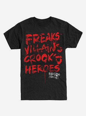 DC Comics Suicide Squad Freaks Villains Crooks Heroes T-Shirt