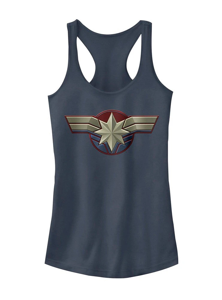 Marvel Captain Marvel Costume Logo Girls Tank