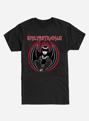 Emily The Strange Bat Wings Black T-Shirt