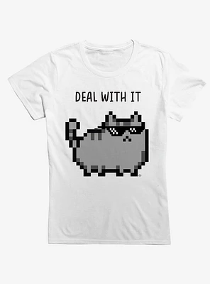 Deal With It Pixel Cat Girls T-Shirt