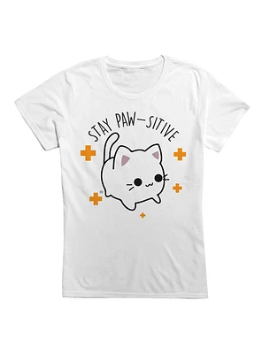 Stay Pawsitive Cat Girls T-Shirt