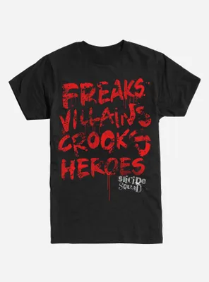 DC Comics Suicide Squad Freaks Villains Crooks Heroes T-Shirt