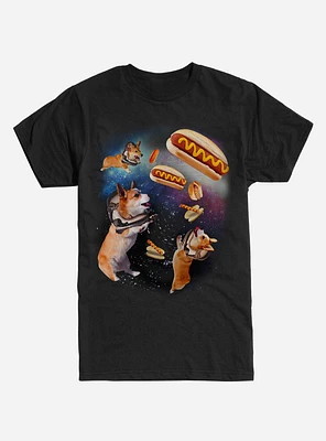 Extra Soft Corgis and Hotdogs Galaxy T-Shirt