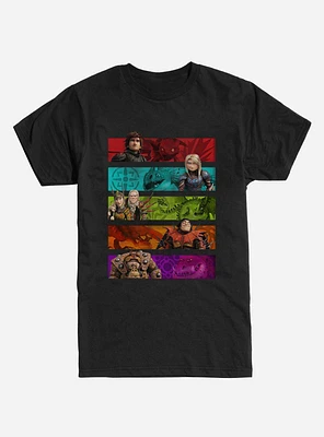 Extra Soft How To Train Your Dragon Character Bars T-Shirt