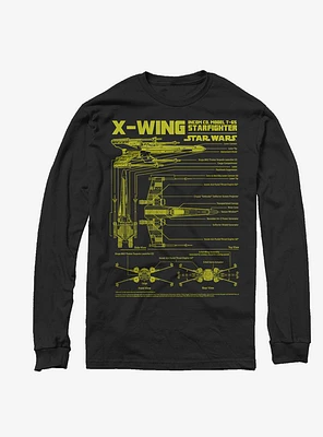 Star Wars X-Wing Schematic Long-Sleeve T-Shirt