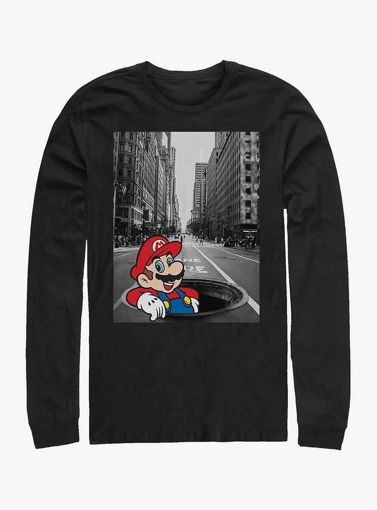 Super Mario Street Thinker Long-Sleeve T-Shirt