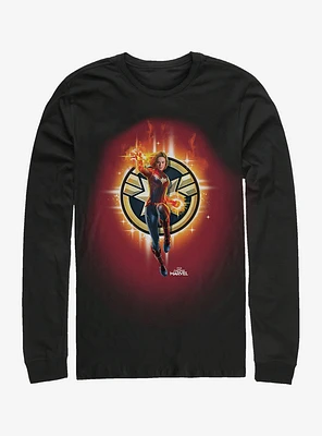 Marvel Captain Flame Logo Long-Sleeve T-Shirt