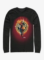 Marvel Captain Flame Logo Long-Sleeve T-Shirt