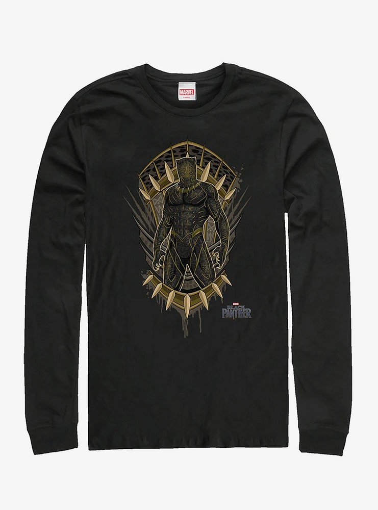 Marvel Black Panther Jaguar Crest Long-Sleeve T-Shirt