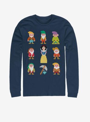 Disney Snow White Pixel Dwarf Long-Sleeve T-Shirt