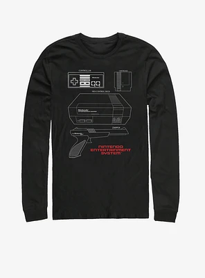 Nintendo NES Schematic Long-Sleeve T-Shirt