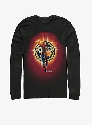 Marvel Captain Flame Logo Long-Sleeve T-Shirt