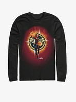 Marvel Captain Flame Logo Long-Sleeve T-Shirt