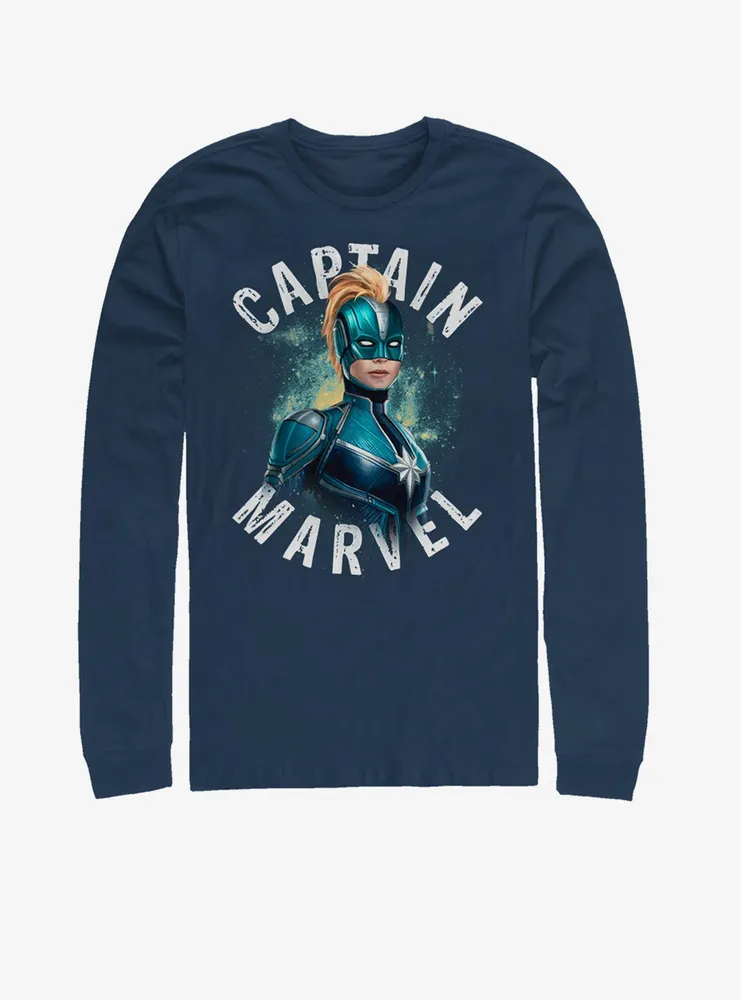 Marvel Captain Cap Blue Long-Sleeve T-Shirt