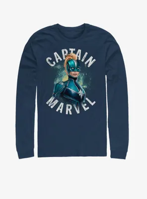 Marvel Captain Cap Blue Long-Sleeve T-Shirt