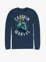 Marvel Captain Cap Blue Long-Sleeve T-Shirt