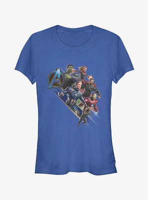 Marvel Avengers: Endgame Angled Shot Girls Royal Blue T-Shirt