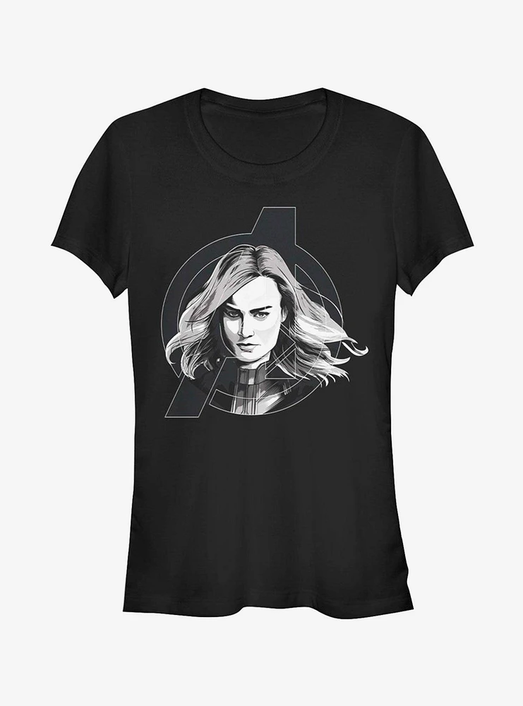 Marvel Avengers: Endgame Captain Black And White Girls T-Shirt