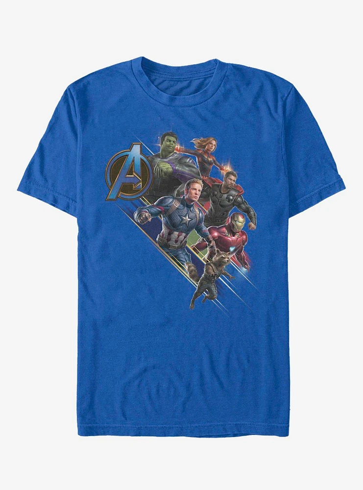 Marvel Avengers: Endgame Angled Shot Royal Blue T-Shirt