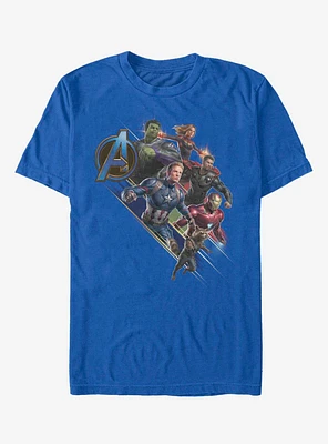 Marvel Avengers: Endgame Angled Shot Royal Blue T-Shirt