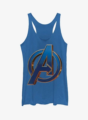 Marvel Avengers: Endgame Blue Logo Girls Royal Tank Top