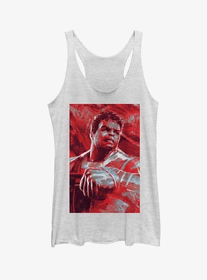 Marvel Avengers: Endgame Hulk Painted Girls White Heathered Tank Top