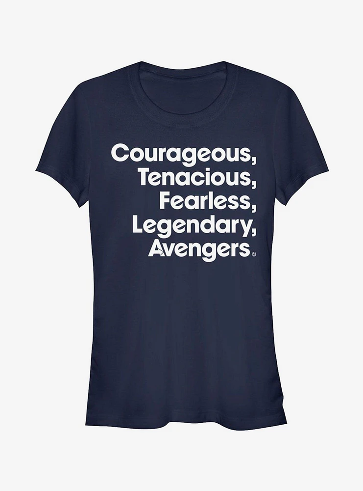 Marvel Avengers: Endgame Name List Girls Navy Blue T-Shirt