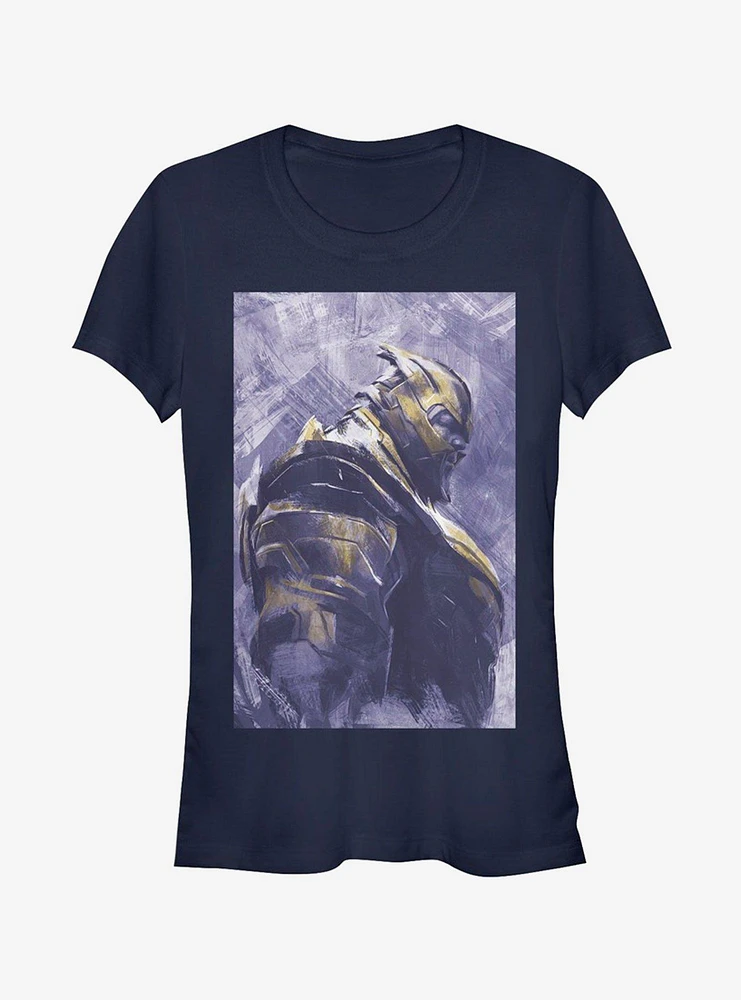 Marvel Avengers: Endgame Thanos Painted Girls Navy Blue T-Shirt