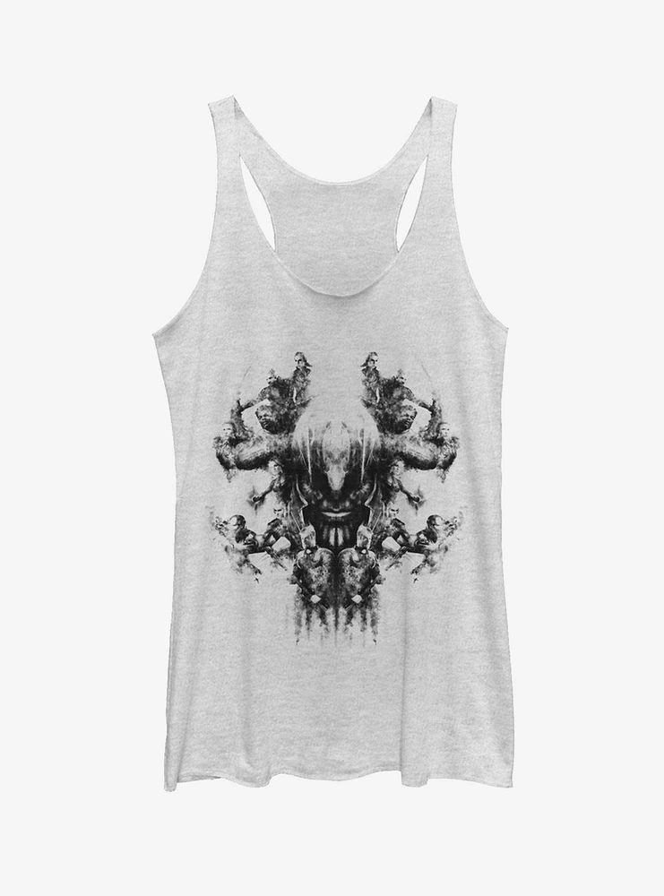 Marvel Avengers: Endgame Smoke Skull Girls White Heathered Tank Top