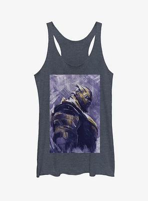 Marvel Avengers: Endgame Thanos Painted Girls Navy Heathered Tank Top