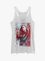 Marvel Avengers: Endgame Captain Red Girls White Heathered Tank Top