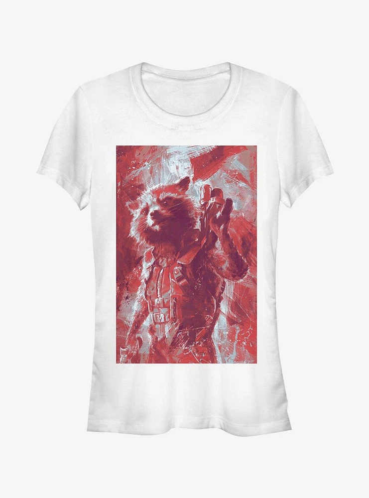 Marvel Avengers: Endgame Rocket Painted Girls T-Shirt