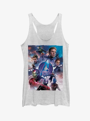 Marvel Avengers: Endgame Basic Poster Girls White Heathered Tank Top