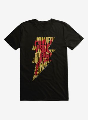 DC Comics Shazam! Bolt Word Collage T-Shirt