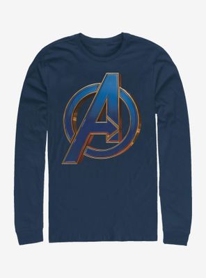 Marvel Avengers Endgame Blue Logo Long Sleeve T-Shirt