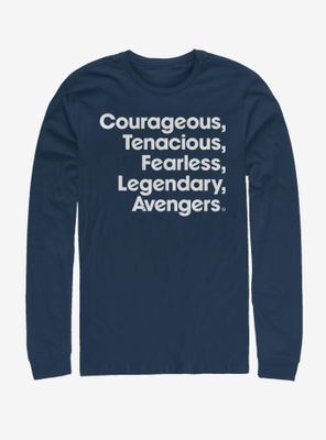 Marvel Avengers Endgame Name List Long Sleeve T-Shirt