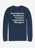 Marvel Avengers Endgame Name List Long Sleeve T-Shirt