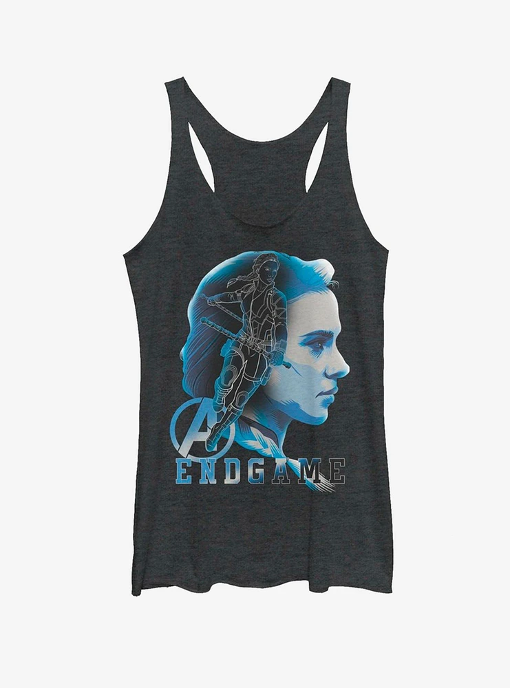 Marvel Avengers Endgame Black Widow Silhouette Girls Tank