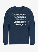 Marvel Avengers Endgame Name List Long-Sleeve T-Shirt