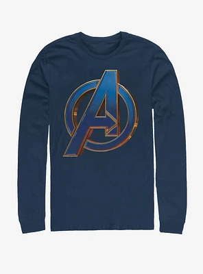 Marvel Avengers Endgame Blue Logo Long-Sleeve T-Shirt