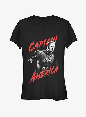 Marvel Avengers Endgame High Contrast Captain America Girls T-Shirt