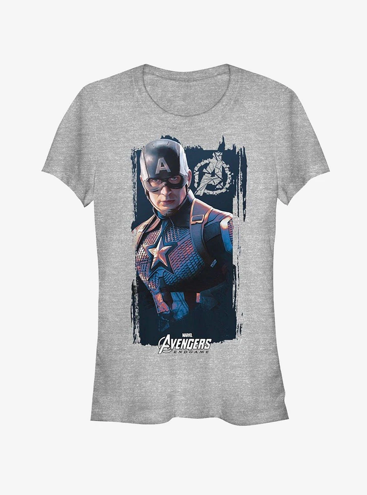 Marvel Avengers Endgame Captain America Banner Girls T-Shirt