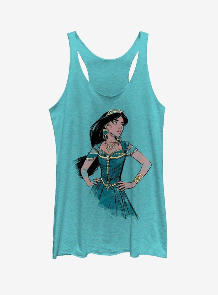 Disney Aladdin 2019 Jasmine Sketch Womens Tank