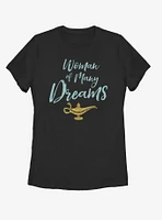 Disney Aladdin 2019 Woman of Many Dreams Cursive Womens T-Shirt
