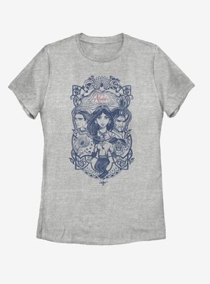 Disney Aladdin 2019 Vintage Collage Womens T-Shirt