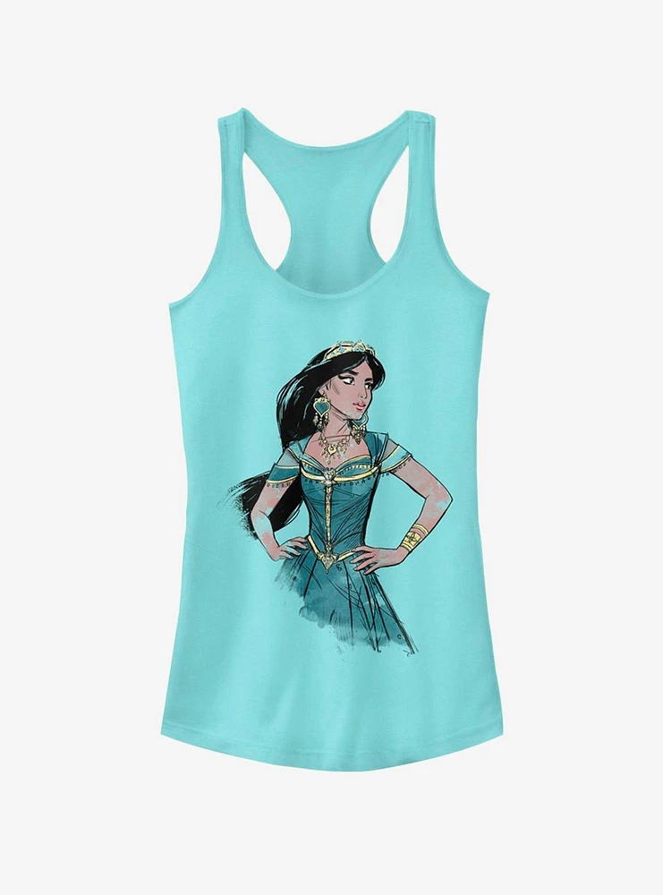 Disney Aladdin 2019 Jasmine Sketch Girls Tank