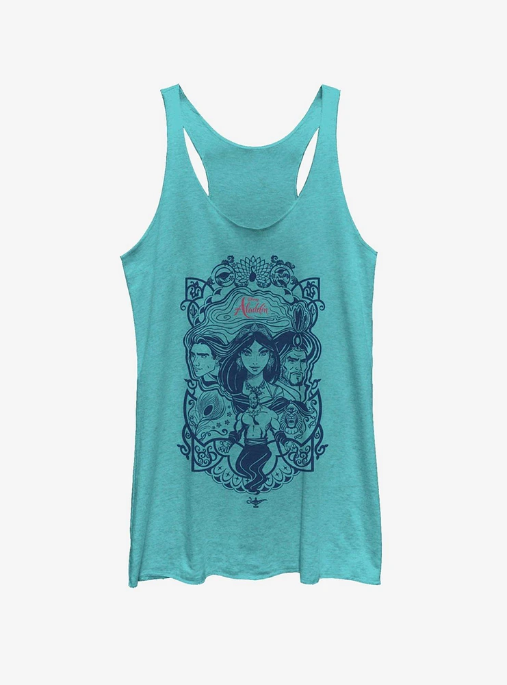 Disney Aladdin 2019 Vintage Collage Girls Tank