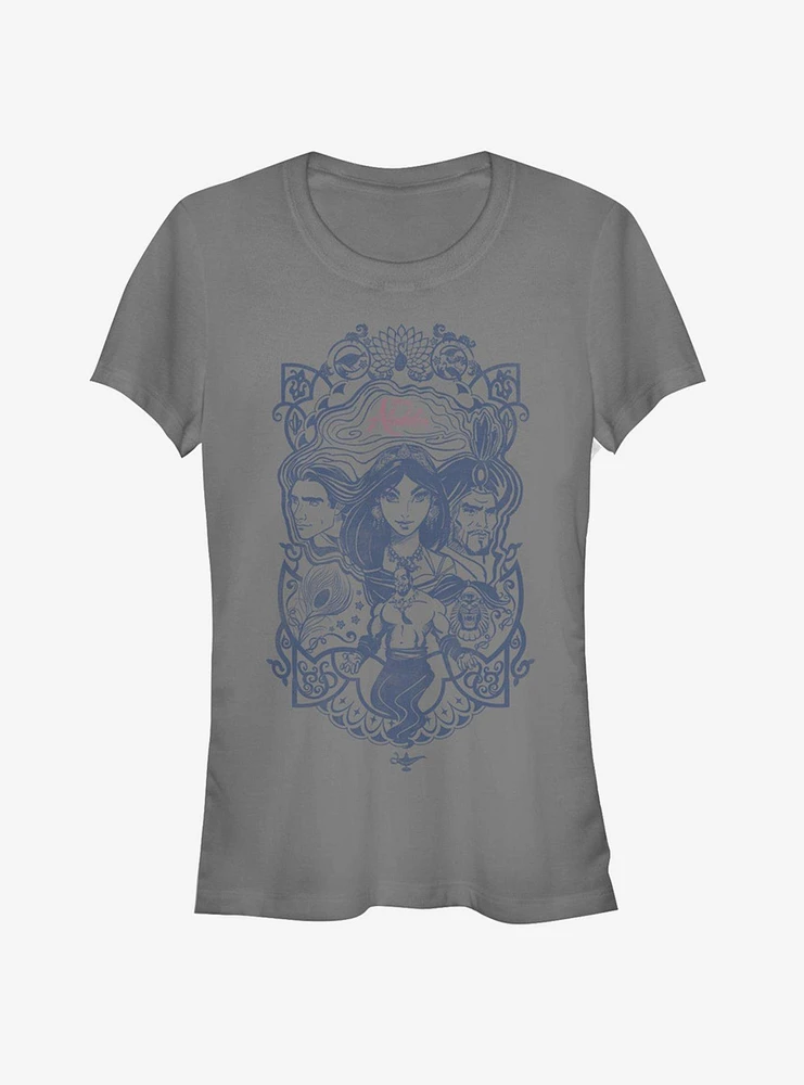 Disney Aladdin 2019 Vintage Collage Girls T-Shirt