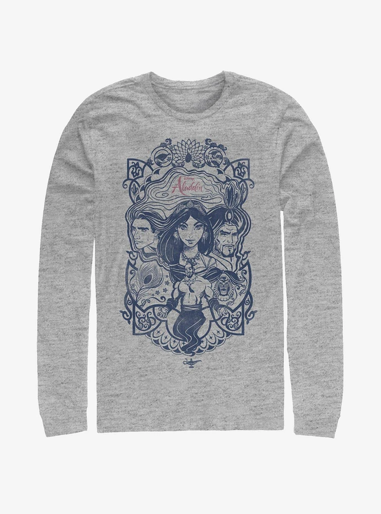 Disney Aladdin 2019 Vintage Collage Long-Sleeve T-Shirt